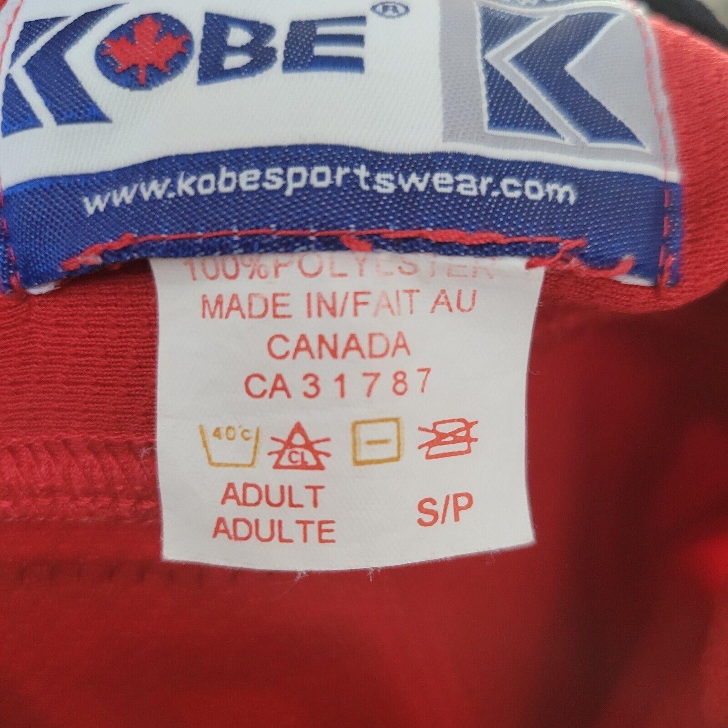 KOBE Canada Classic Flame #5 GTHL Leaside Gordon Hockey Jersey Size S/M-USASTARFASHION