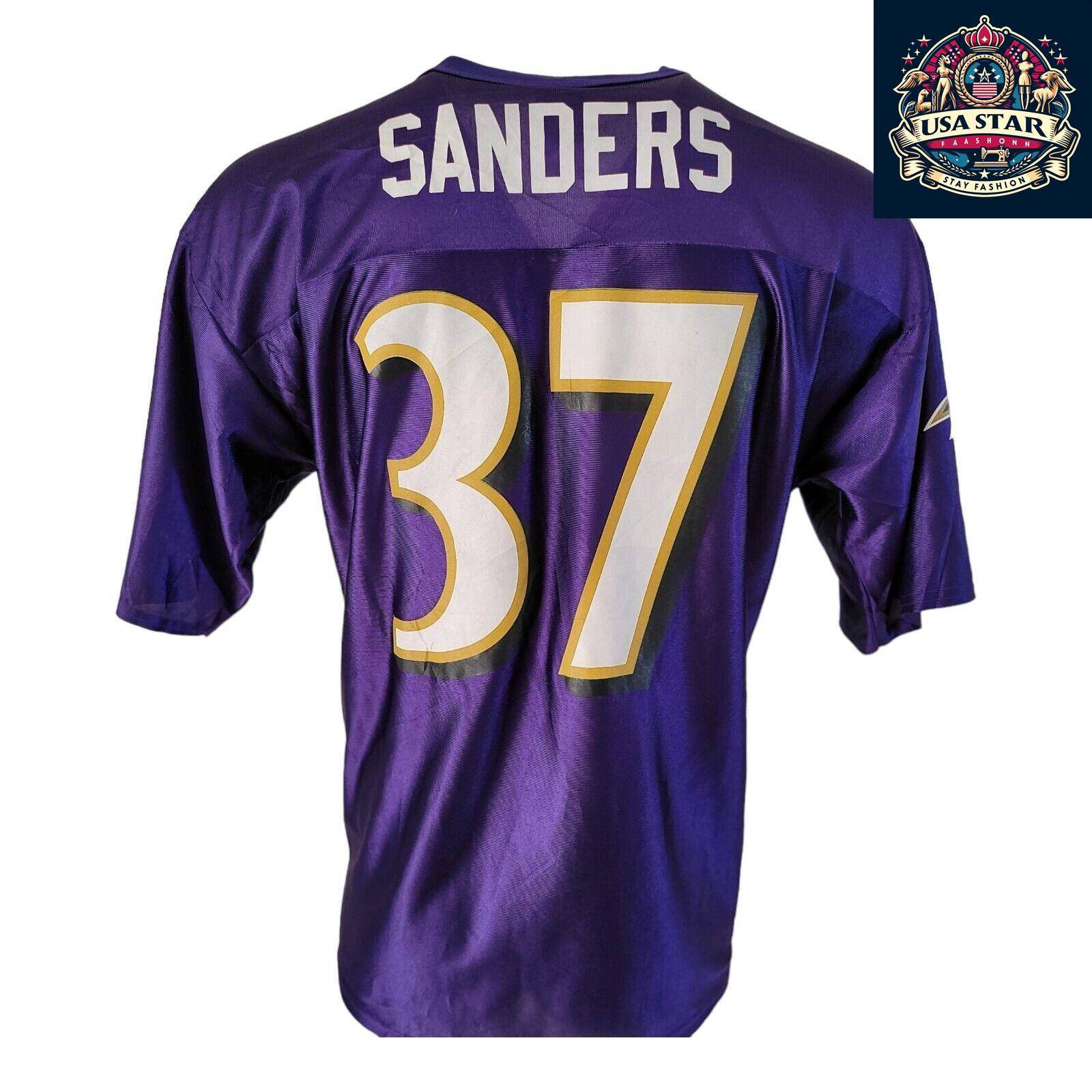 Deion Sanders Baltimore Ravens Football Jersey #37 Men's White Large - Authentic & Comfortable Fit - USASTARFASHION