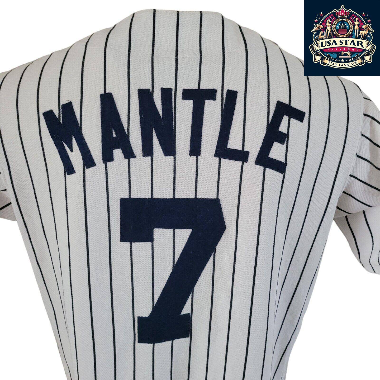 New York Yankees Jersey #7 Mickey Mantle Cooperstown Authentic Collection Size M - USASTARFASHION