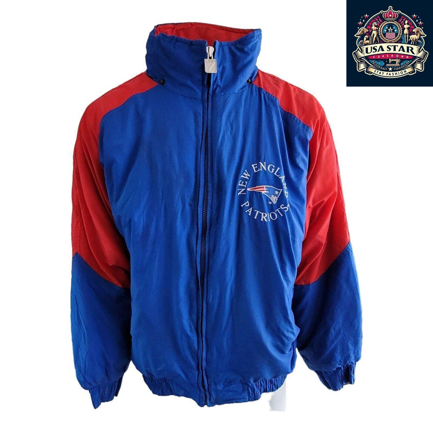 New England Patriots Jacket XL - Full-Zip Durable Nylon, Iconic Team Logo, Comfortable Fit - USASTARFASHION