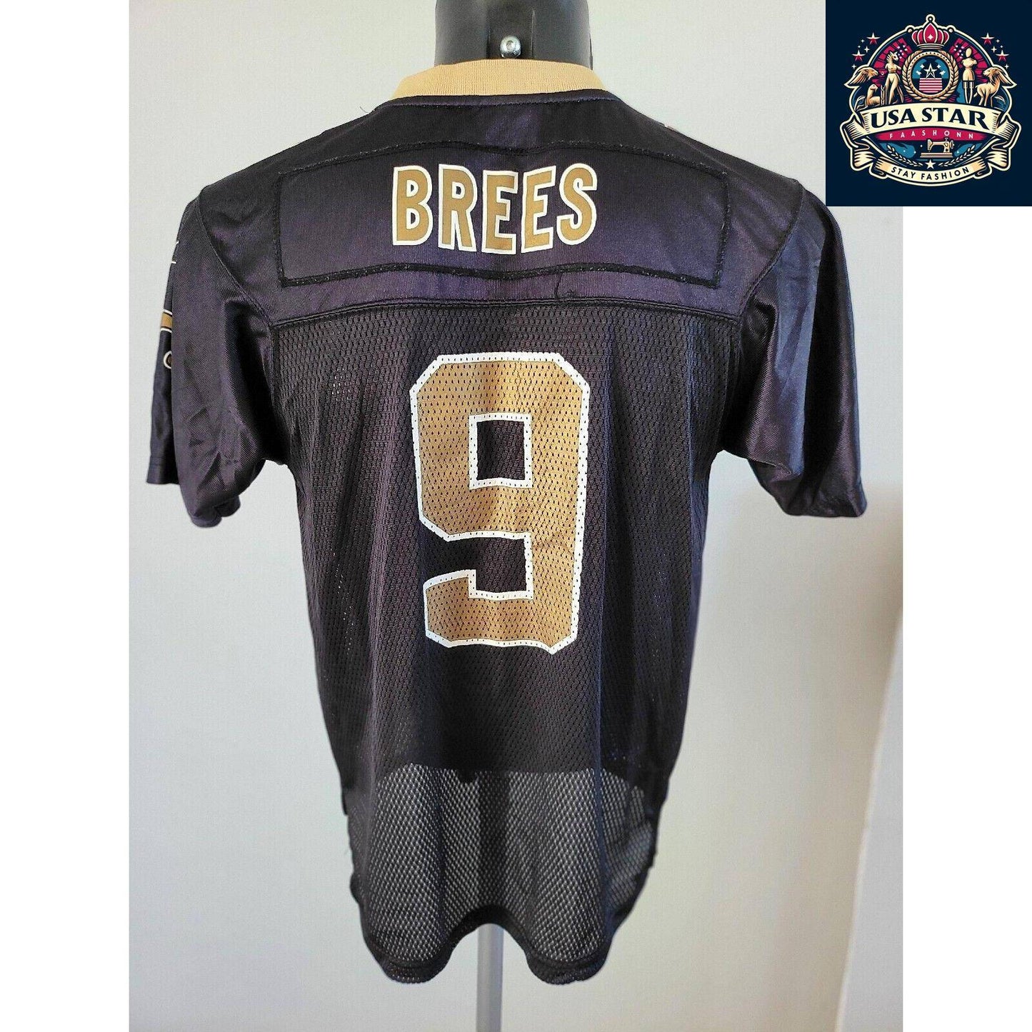 Drew Brees Jersey Youth Large - Vintage Style New Orleans Saints #9 Reebok Shirt in Brown - USASTARFASHION