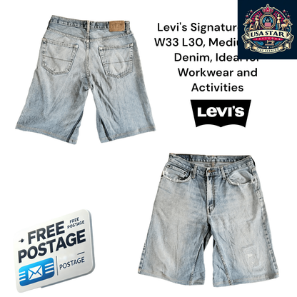 Levi's Jorts W33 in Medium Blue Denim – Durable, Stylish & Versatile Workwear for Any Occasion - USASTARFASHION