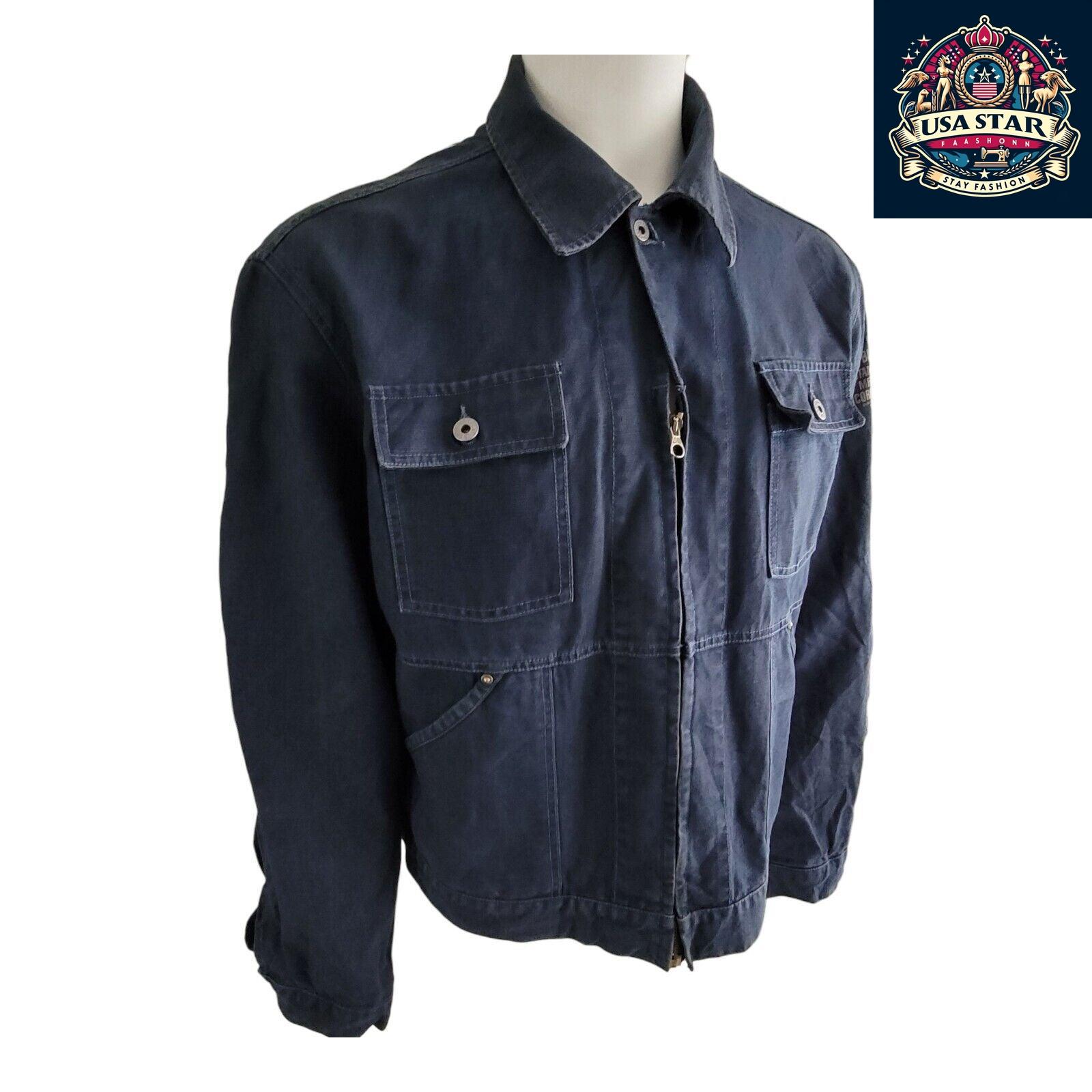 Replay Denim Jacket For Men, XL Size, Classic Durable 100% Cotton, Vintage Appeal - USASTARFASHION