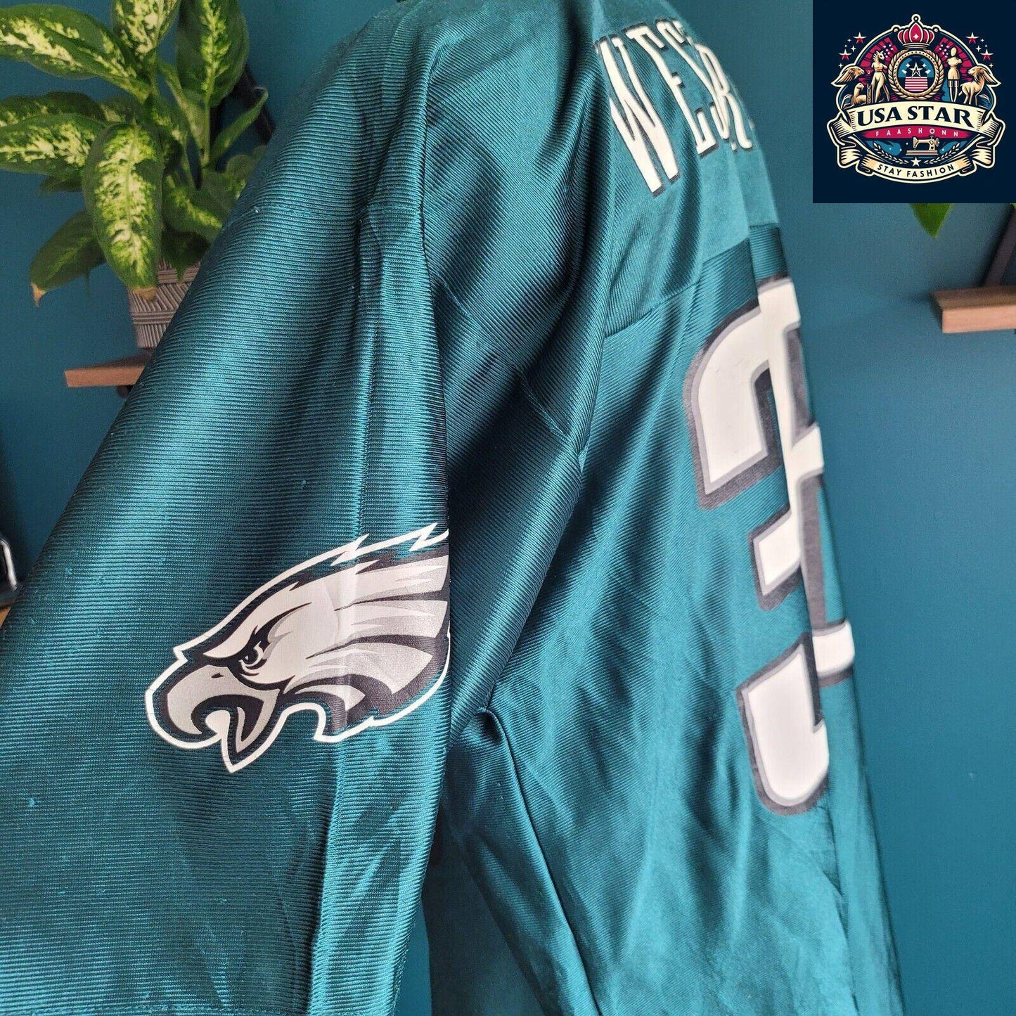 Philadelphia Eagles Shirt #36 Brian Westbrook for Adults, Large, Green, Breathable Fabric - USASTARFASHION