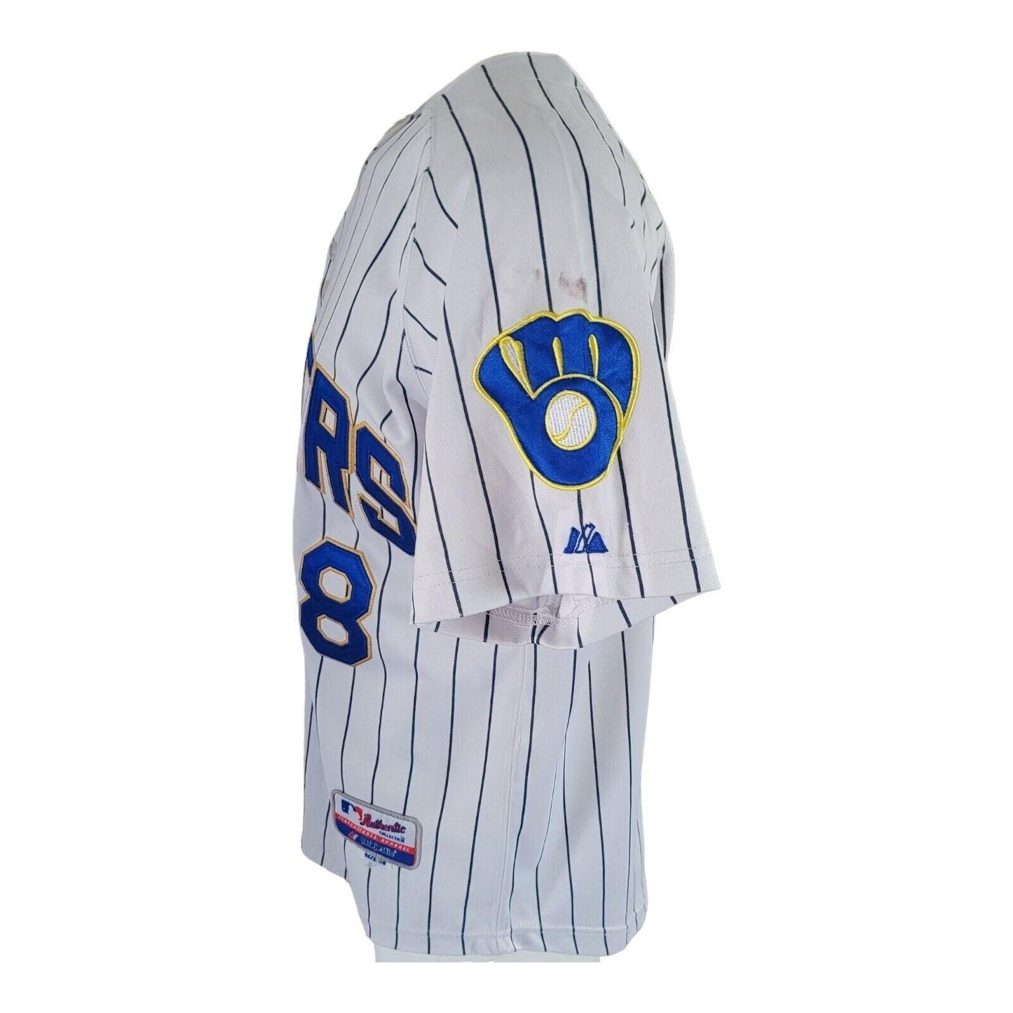 Ryan Braun #8 Milwaukee Brewers Majestic V-Neck Shirt - Size 48 M-USASTARFASHION