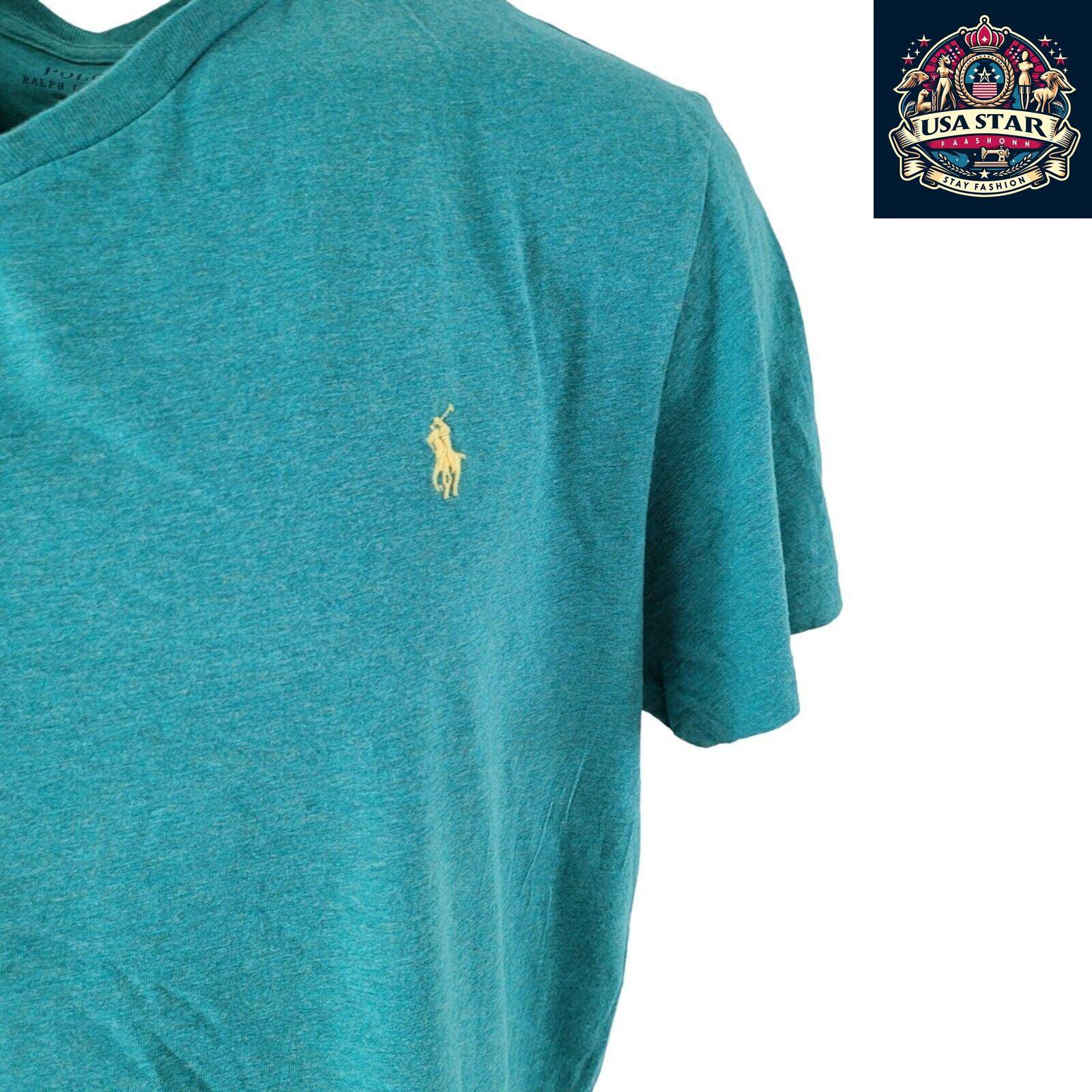 Polo Ralph Lauren V-Neck T-Shirt in XL Soft Cotton, Iconic Logo, Classic Design for Every Occasion - USASTARFASHION