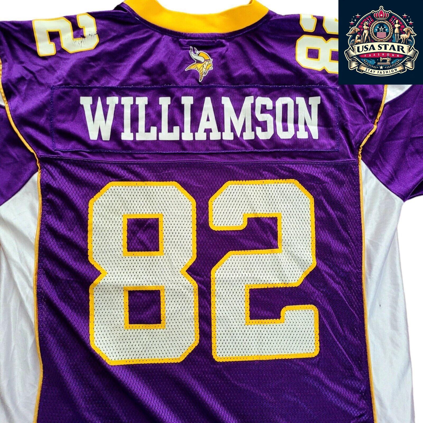 Troy Williamson Jersey #82 Minnesota Vikings Authentic Reebok Large Purple NFL Fan Gear - USASTARFASHION