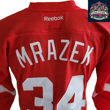 Petr Mrazek #34 Detroit Red Wings Youth Jersey S/M - Durable, Comfortable, Officially Licensed - USASTARFASHION