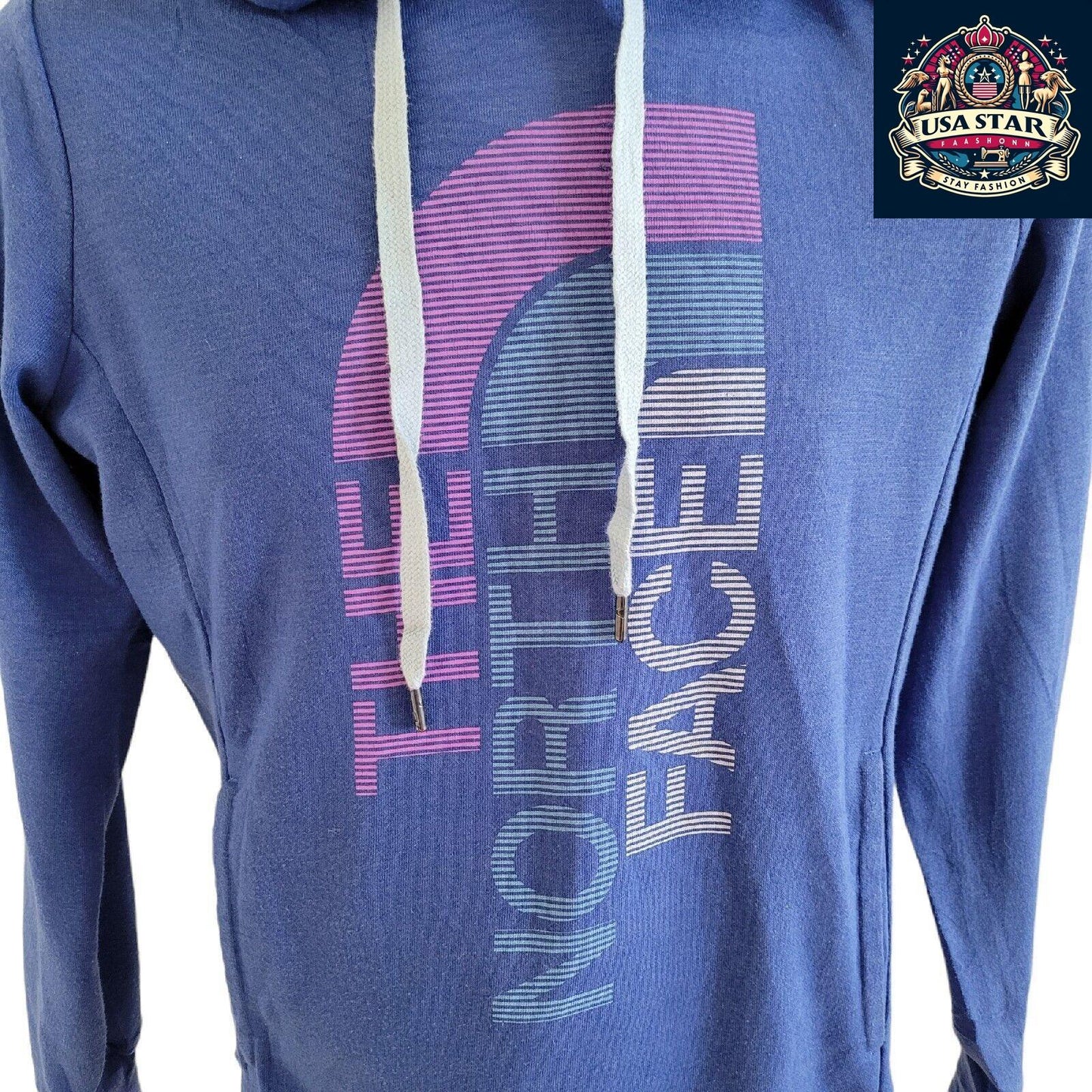 North Face Women's Hoodie - Soft Fabric, Kangaroo Pocket, Classic Design, Size M - USASTARFASHION