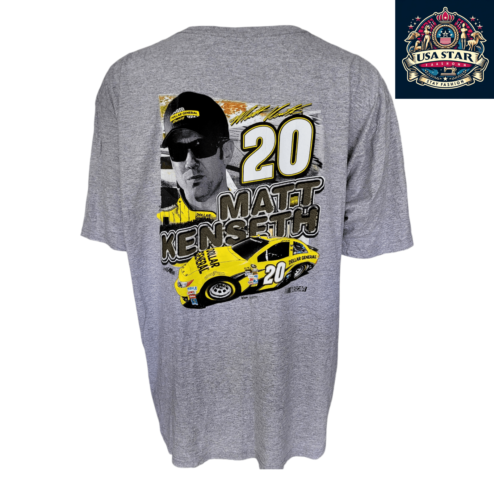 Matt Kenseth T-Shirt #20 Dollar General Vintage 3XL Chase Authentics Graphic Tee, Black - USASTARFASHION