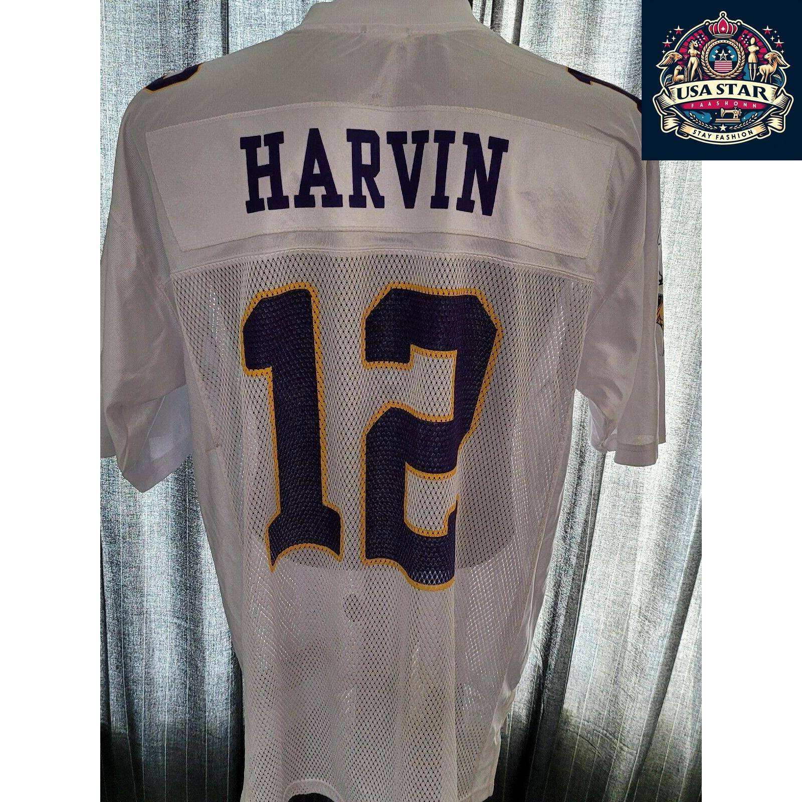 Minnesota Vikings Jersey Adult Large Reebok 12 Percy Harvin, High-Quality Fabric, Authentic Colors - USASTARFASHION