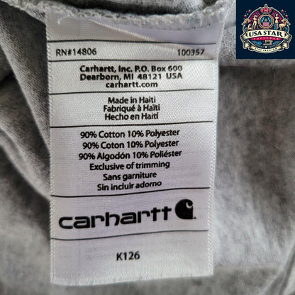 Carhartt Long Sleeve Shirt Size S - Original Fit, 90% Cotton, Casual Gray Comfort - USASTARFASHION