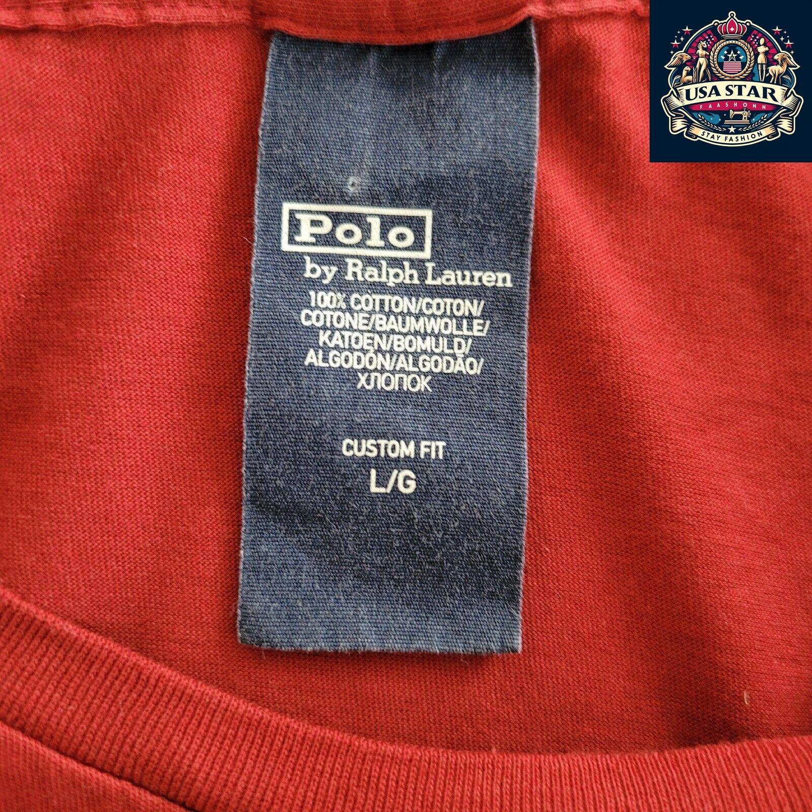 Men's Polo Ralph Lauren T-Shirt, Large, Classic Vintage Style, Breathable Cotton, Iconic Logo USASTARFASHION