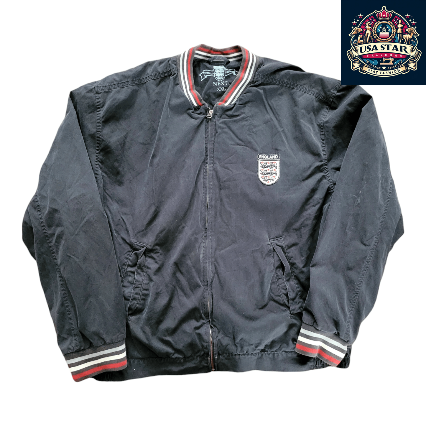 XXL England Football Jacket - Full-Zip Design, Iconic Crest, Durable & Comfortable Sportswear - USASTARFASHION