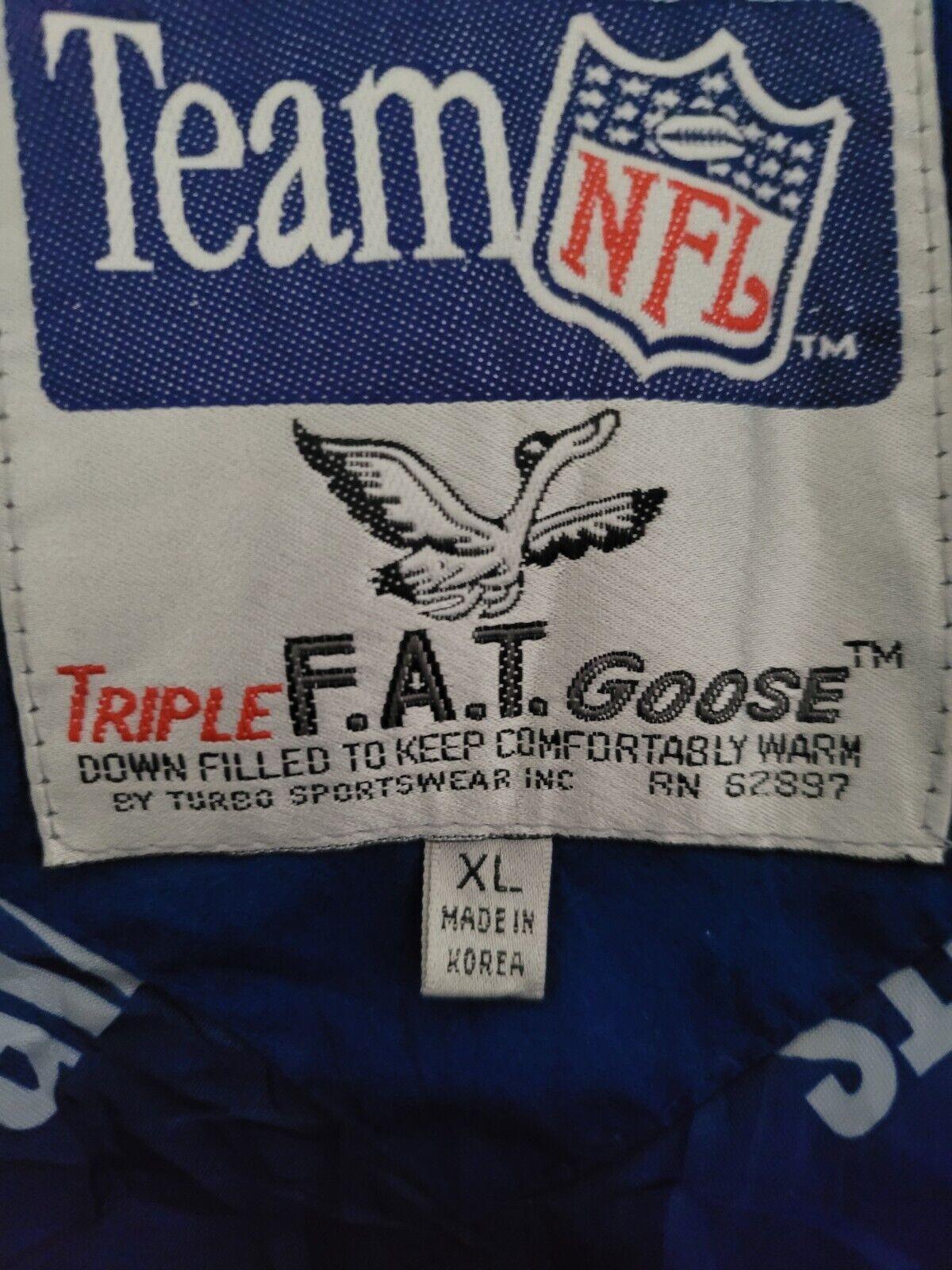 NFL New York Giants Triple Fat Goose Duck Turbo Sport XL Down Jacket-USASTARFASHION