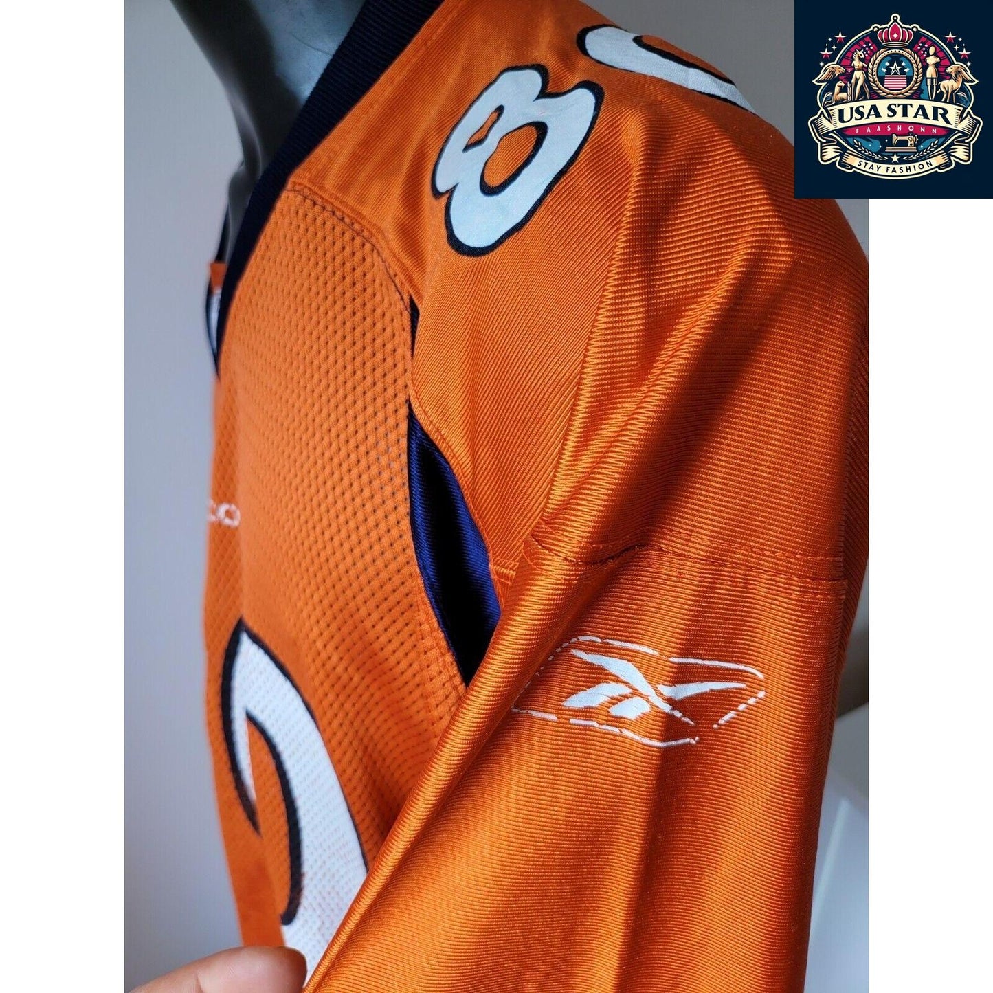 Reebok Broncos Jersey #80 Smith NFL Sz XL - Comfortable, Moisture-Wicking Fabric, Unisex Fit - USASTARFASHION