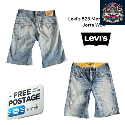 Levi's Denim Jorts 523 Men's W34 Relaxed Fit Knee-Length Summer Style with Pockets - USASTARFASHION