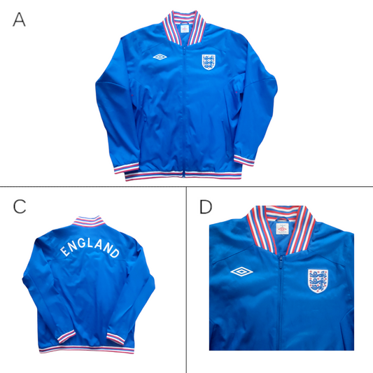 Vintage Umbro England Football Team Blue Track Jacket XL - Excellent Condition