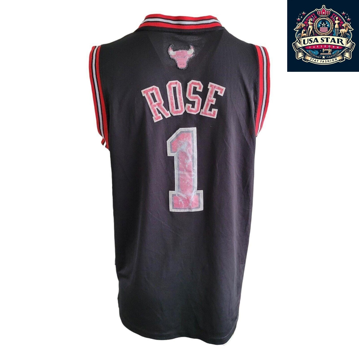 Adidas Chicago Bulls Jersey #1 Derrick Rose Vintage Large Nostalgic NBA Basketball Apparel - USASTARFASHION