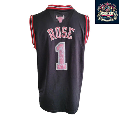 Adidas Chicago Bulls Jersey #1 Derrick Rose Vintage Large Nostalgic NBA Basketball Apparel - USASTARFASHION