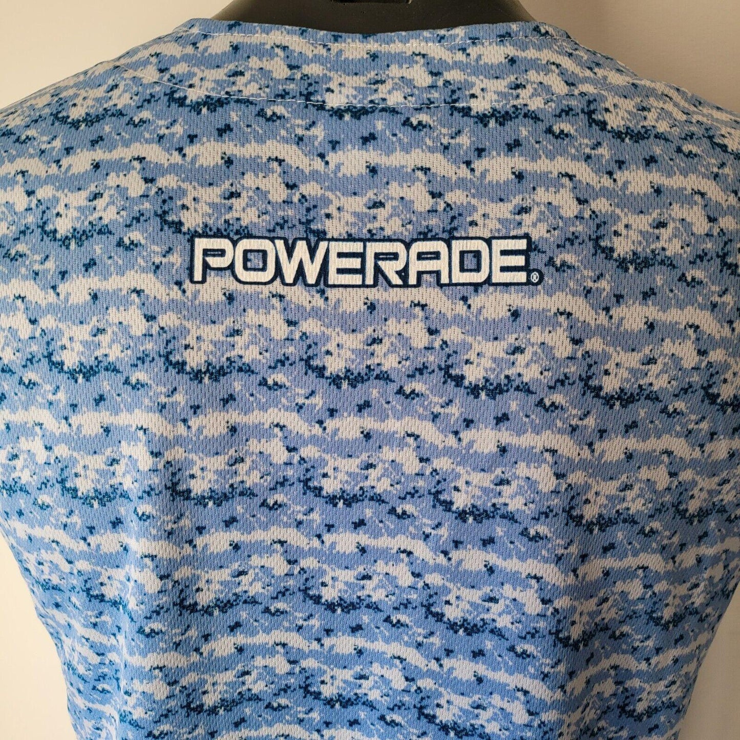 LODES Powerade Baseball T-Shirt, Size S, Breathable Fabric, Sporty Chic Design, 18" Pit-to-Pit, Used Condition-USASTARFASHION