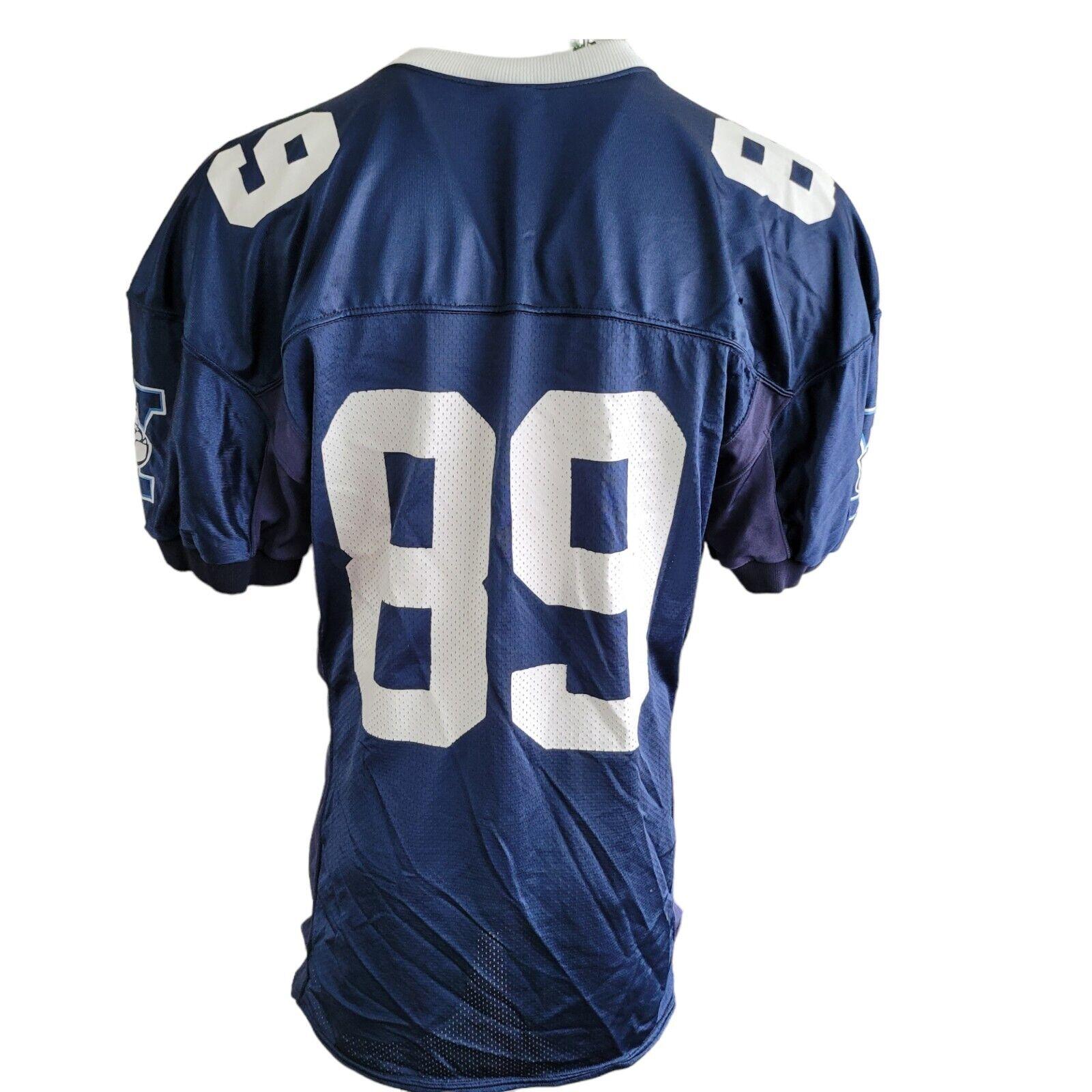 YALE University Bulldogs Vintage Football Jersey Blue #89 Size L-USASTARFASHION