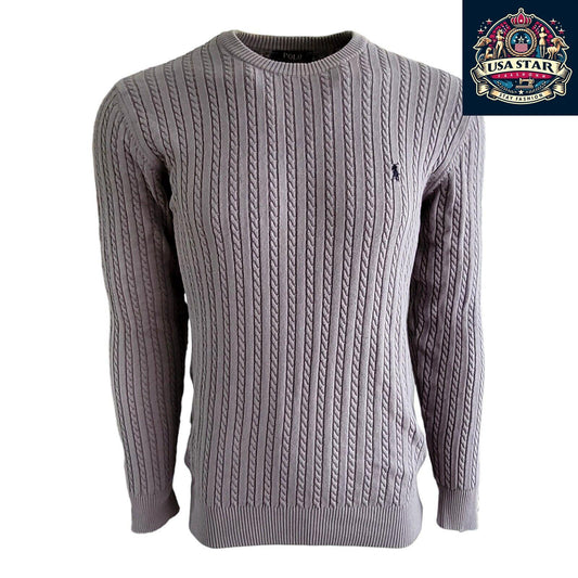 Polo Ralph Lauren Men's Dark Grey Crew Neck Jumper Size L - Stylish Comfort for Every Occasion - USASTARFASHION