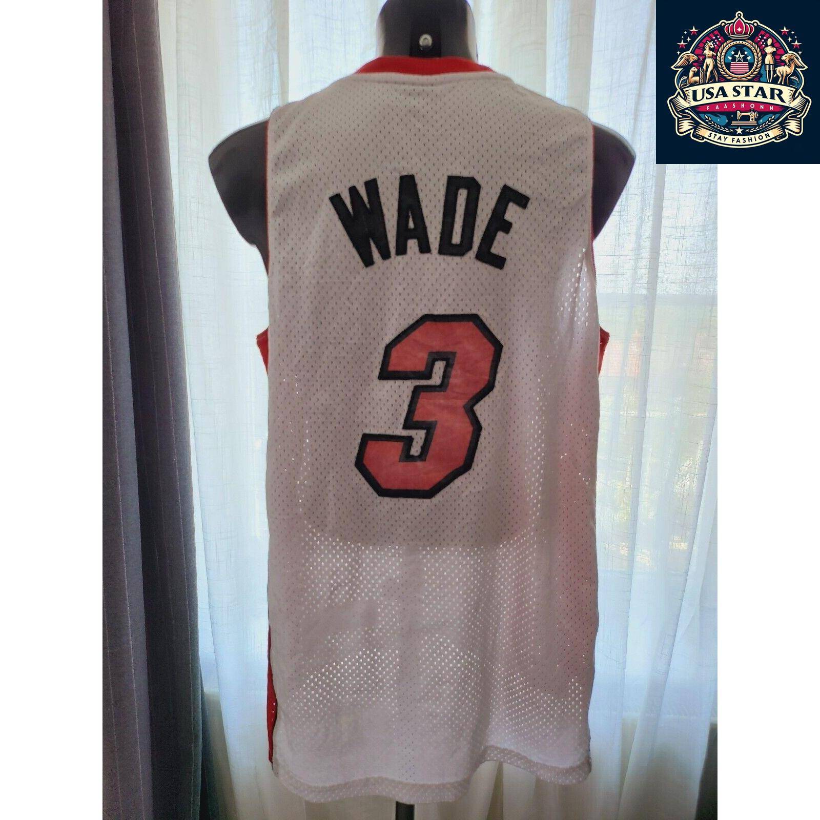 Reebok Miami Heat Jersey Dwayne Wade #3 Men’s Size M - Vintage Style, Great Condition - USASTARFASHION