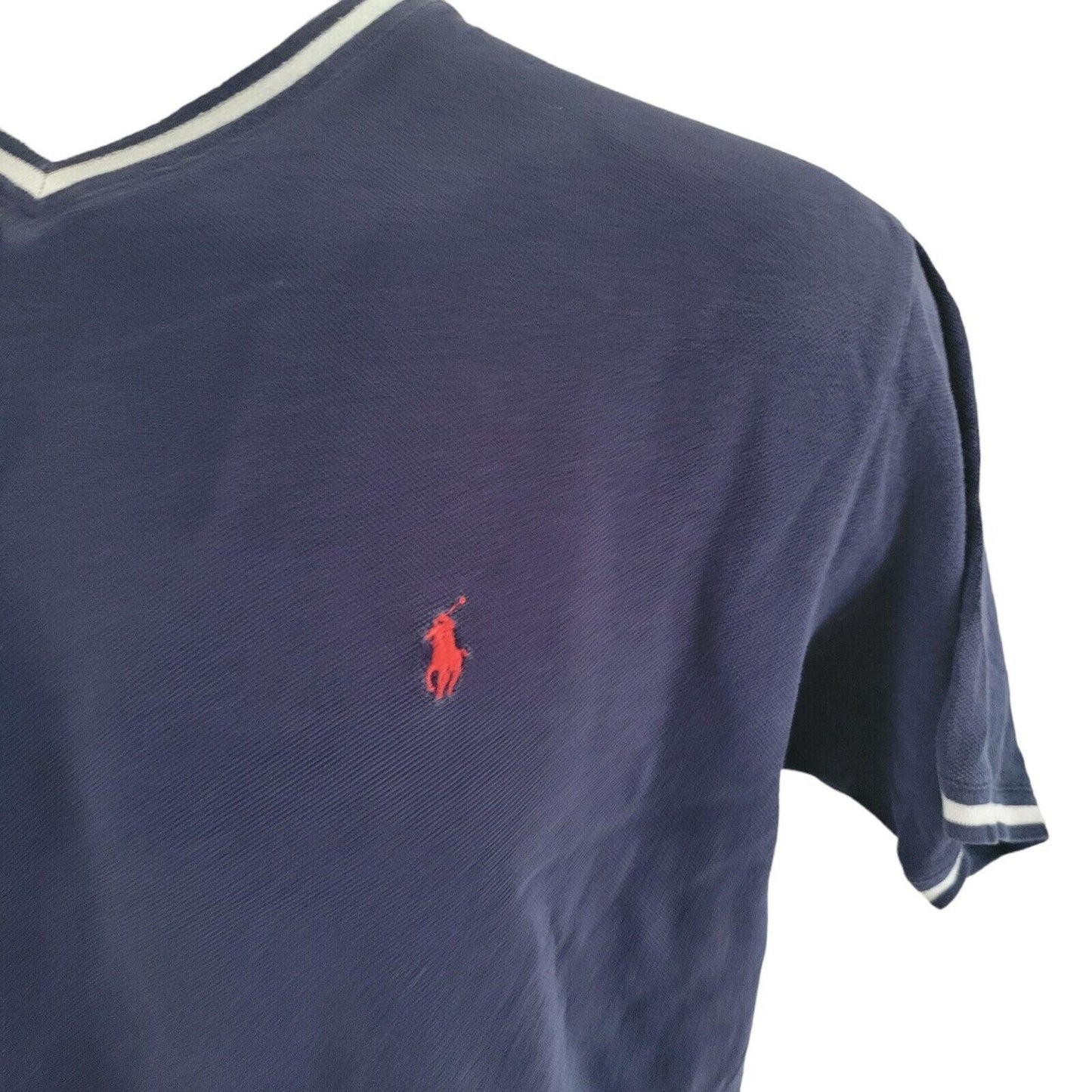 POLO RALPH LAUREN V-Neck T-Shirt XL 100% Cotton Classic Fit-USASTARFASHION