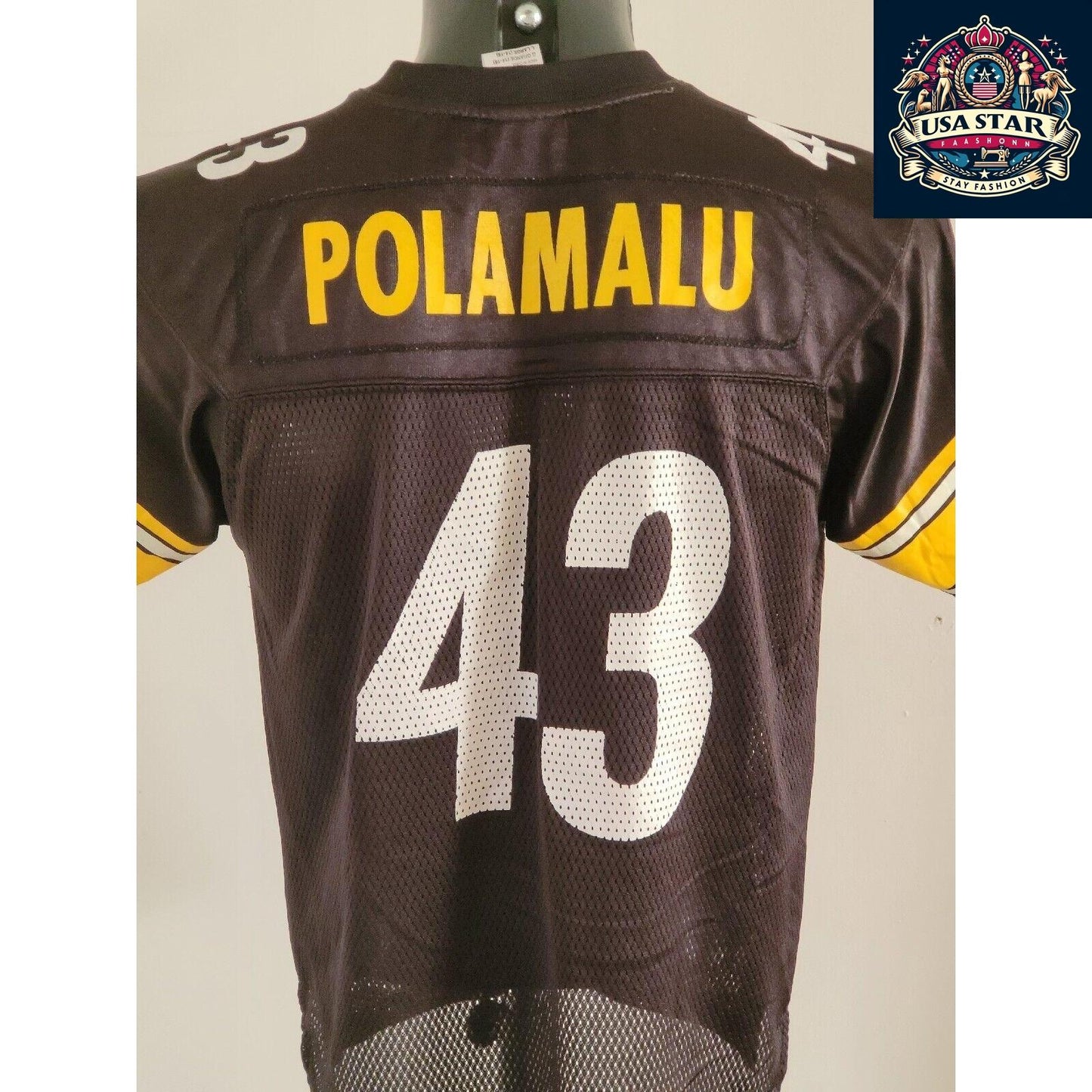 Troy Polamalu #43 Reebok Jersey Youth Large - Official NFL Pittsburgh Steelers Merchandise - USASTARFASHION