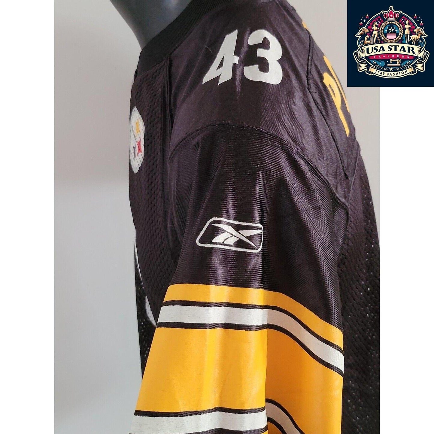 Troy Polamalu #43 Reebok Jersey Youth Large - Official NFL Pittsburgh Steelers Merchandise - USASTARFASHION