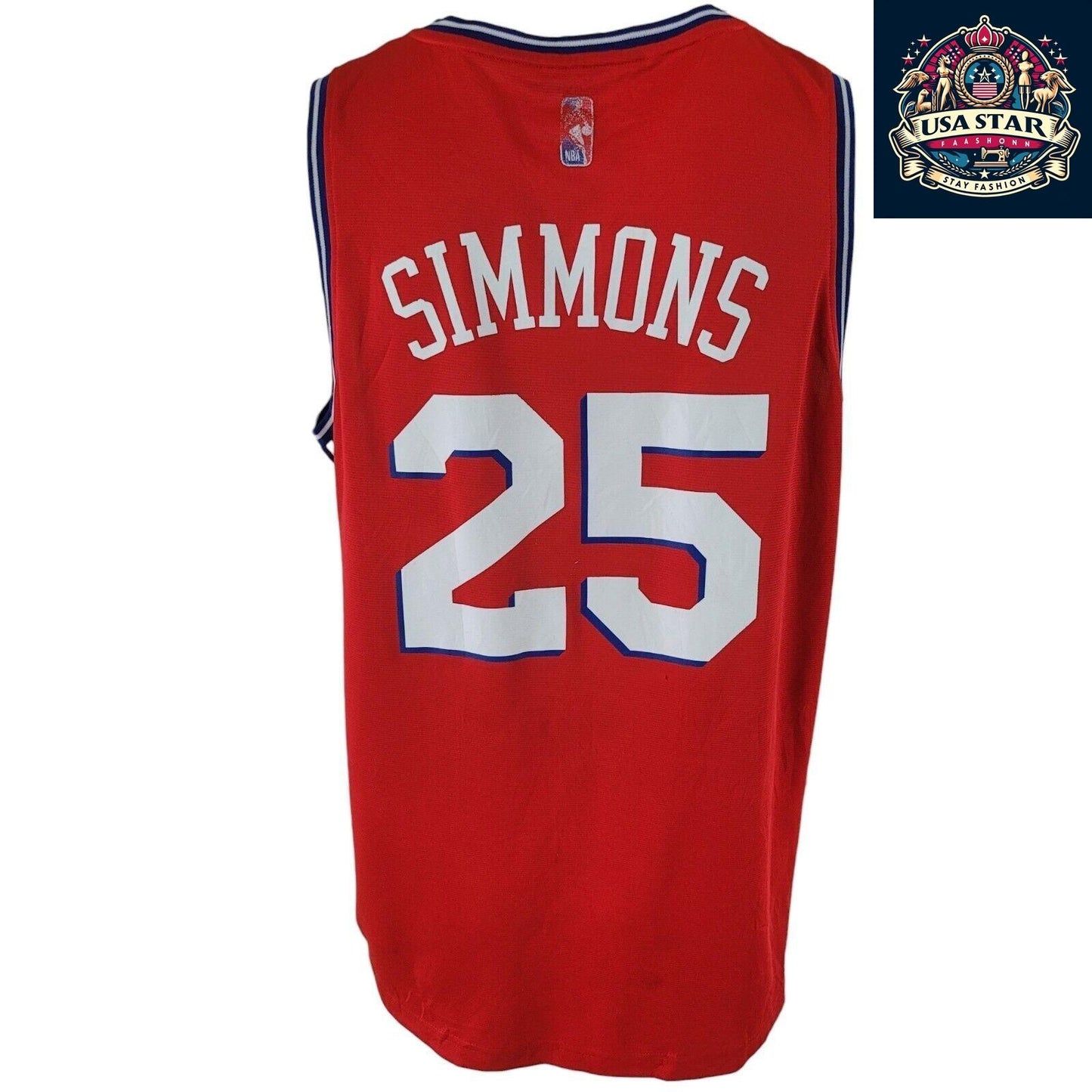 Philadelphia Sixers Ben Simmons #25 Fanatics NBA Basketball Jersey Size L - Authentic Team Wear - USASTARFASHION