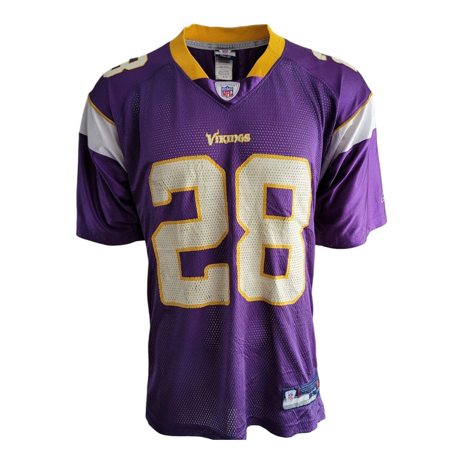 NFL Minnesota Vikings Adrian Peterson #28 Purple Men's Shirt - Size L-USASTARFASHION