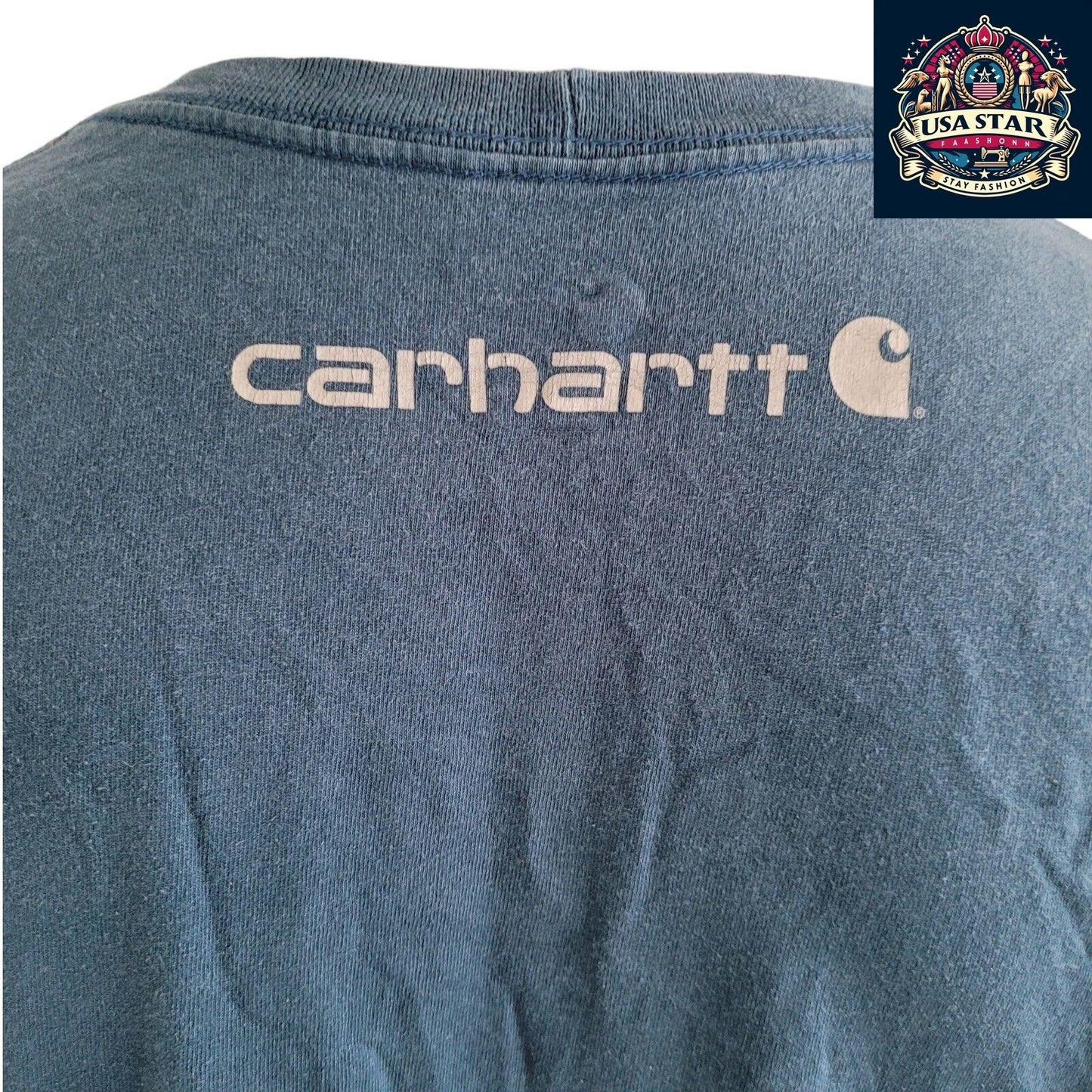 Carhartt Long Sleeve Shirt | Original Fit | 100% Cotton | Durable Blue Shirt in Size L - USASTARFASHION