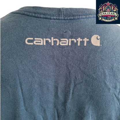 Carhartt Long Sleeve Shirt | Original Fit | 100% Cotton | Durable Blue Shirt in Size L - USASTARFASHION