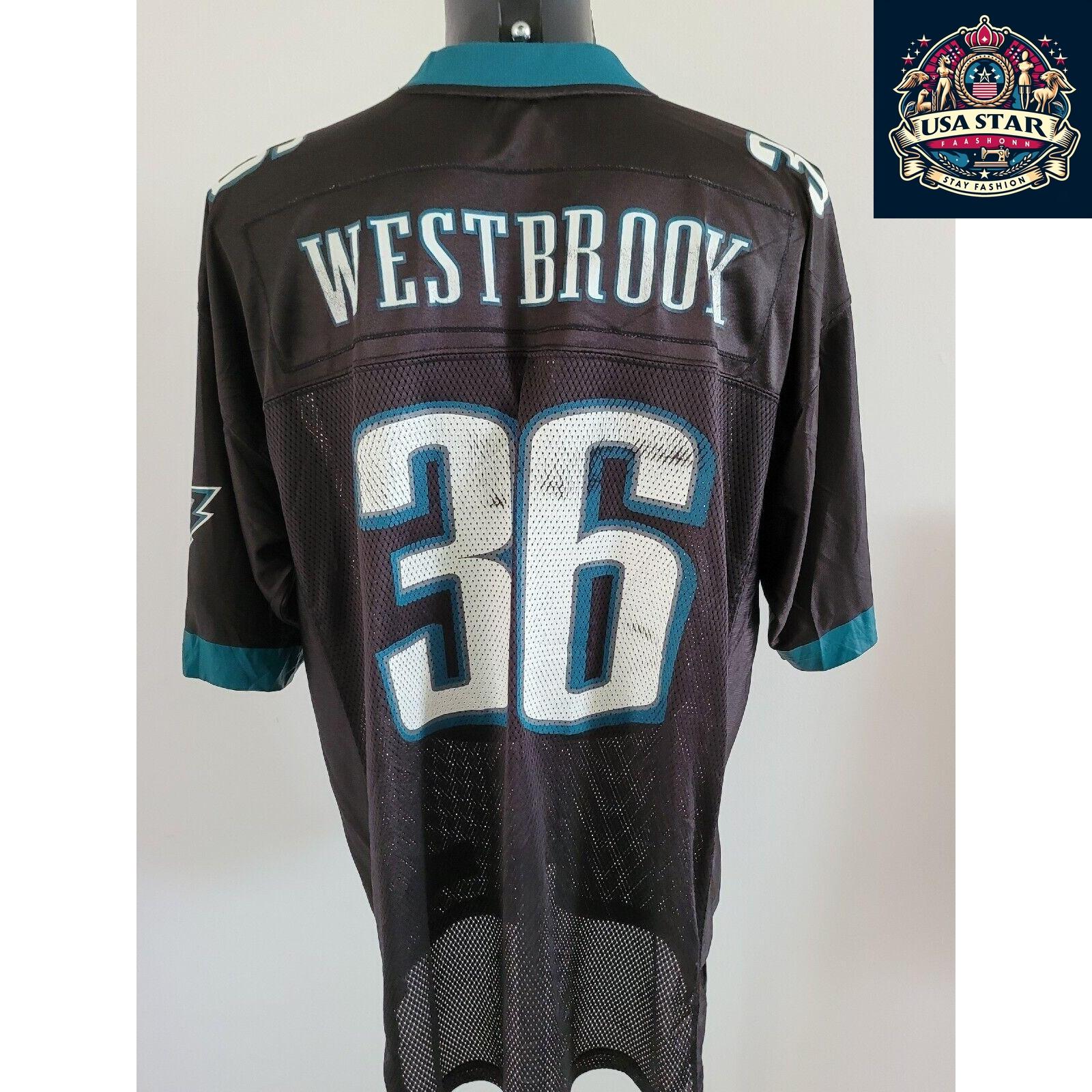 Philadelphia Eagles Jersey #36 Westbrook by Reebok Equipment, Vintage Green & White, Size XL - USASTARFASHION