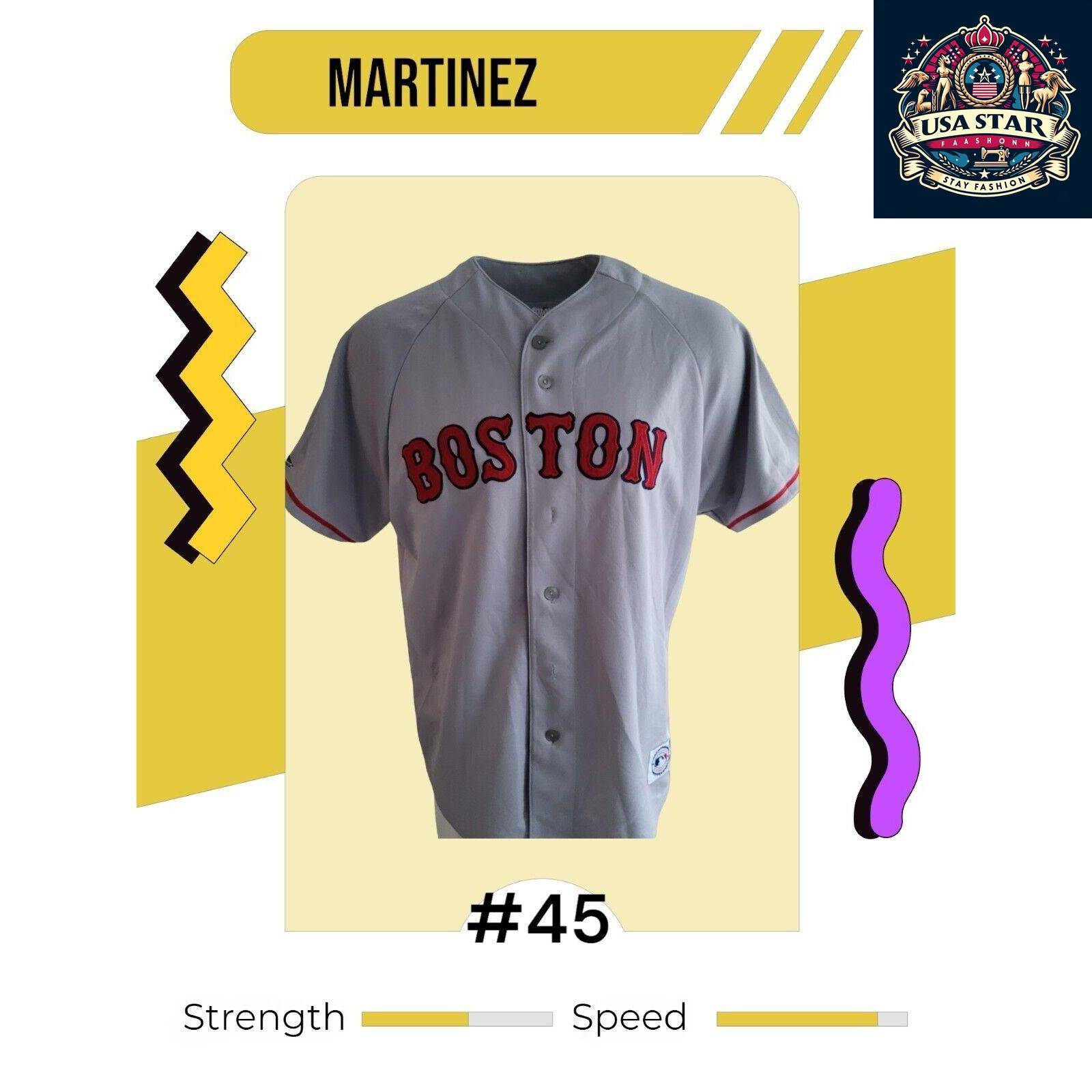 Pedro Martínez #45 Boston Red Sox Jersey XL - Majestic Authentic Vintage Baseball Shirt - USASTARFASHION