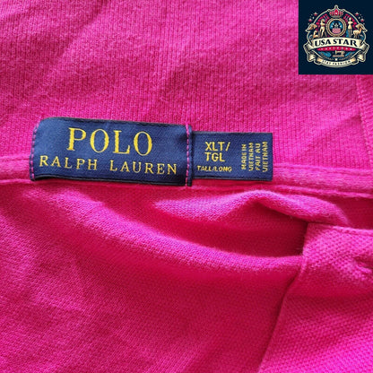 Ralph Lauren Pink Polo Shirt for Men XLT Tall Classic Fit Short Sleeve 100% Cotton Comfort - USASTARFASHION