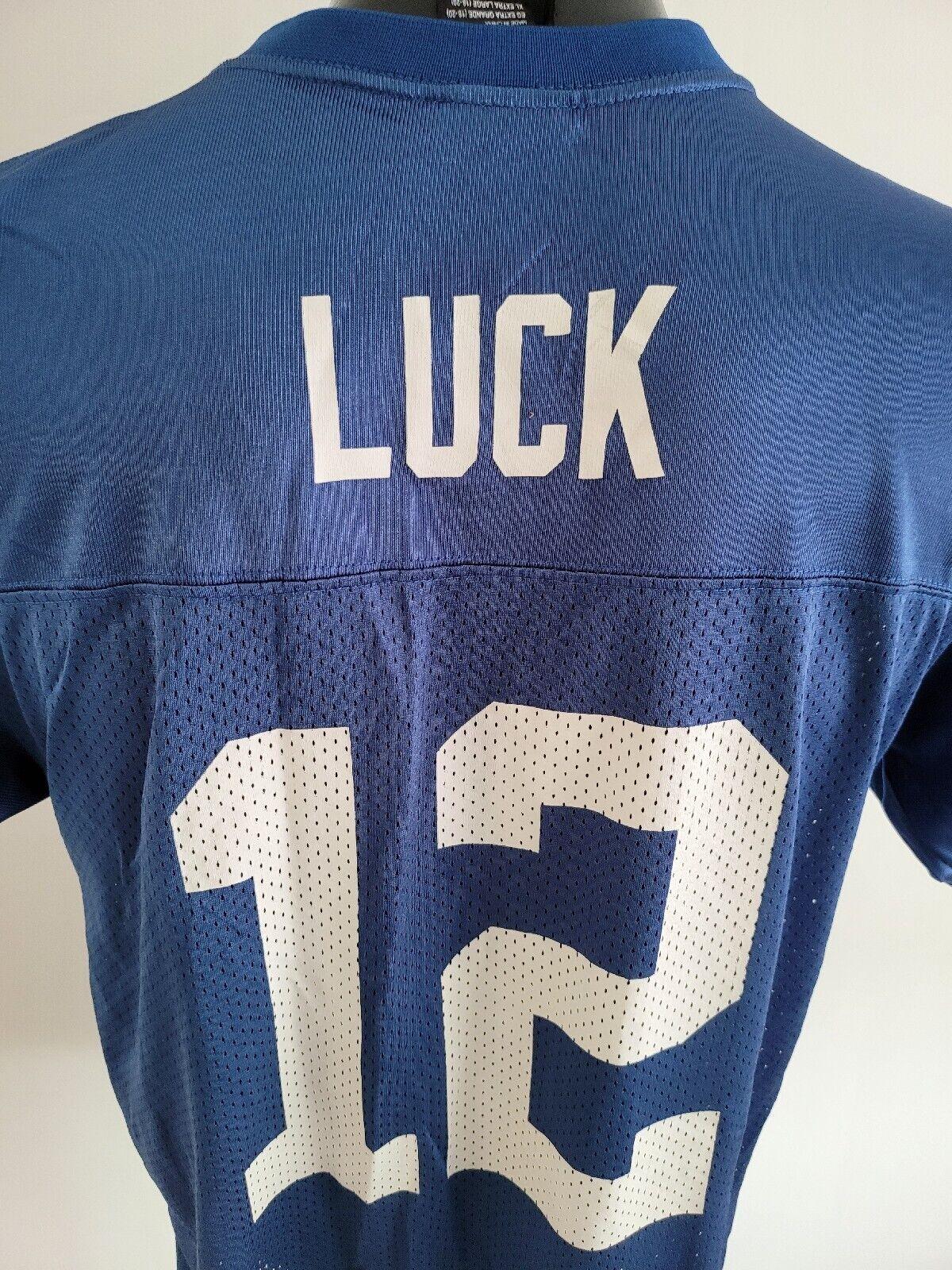 Indianapolis Colts Youth XL #12 Luck Jersey Shirt for Ages 18-20-USASTARFASHION