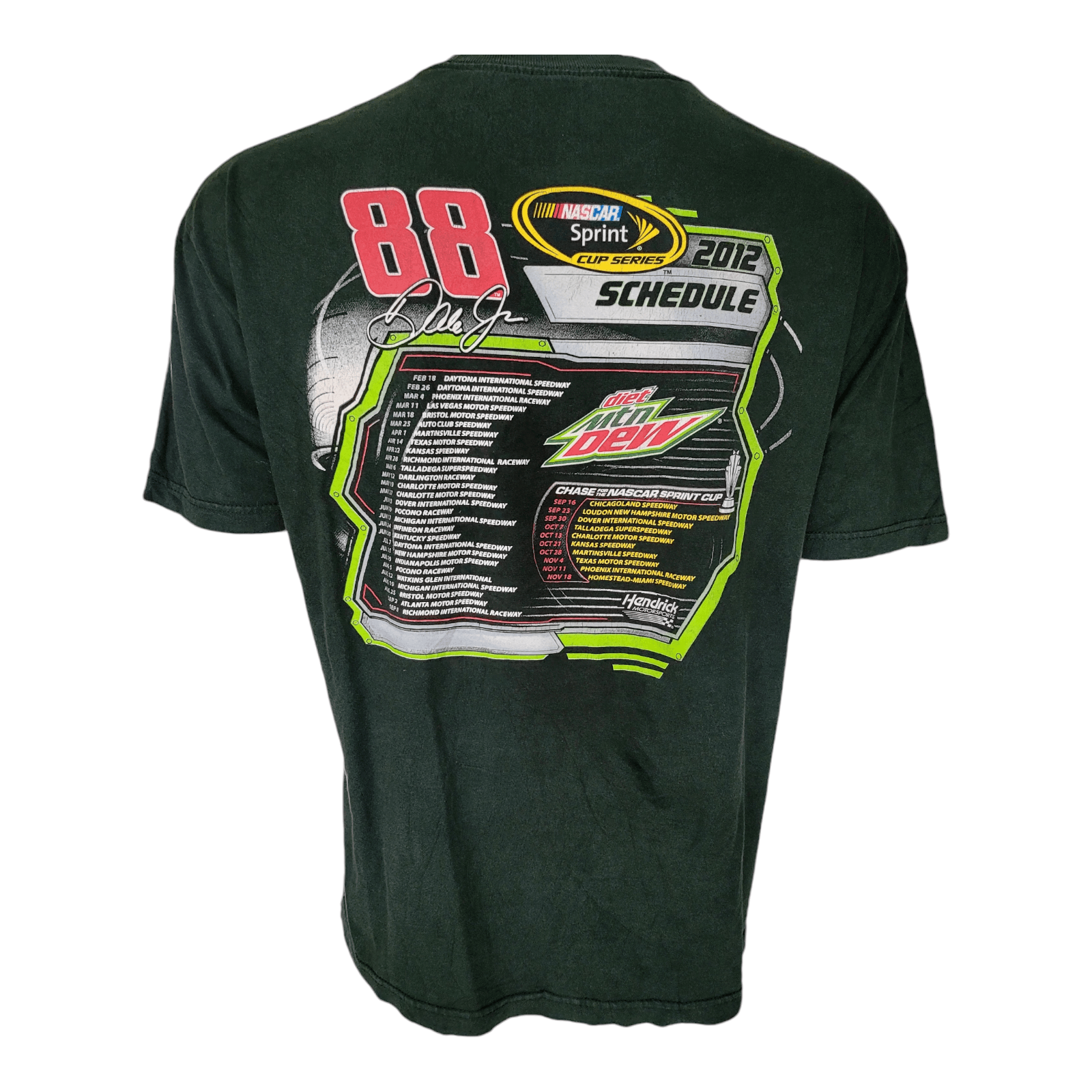 Vintage 2012 Dale Earnhardt Jr. #88 Diet Mountain Dew NASCAR Sprint Cup T-Shirt