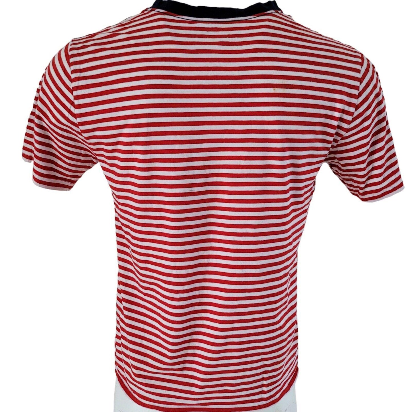 Polo Ralph Lauren Red Striped Cotton XL T-Shirt - Size XL (40" Chest)-USASTARFASHION