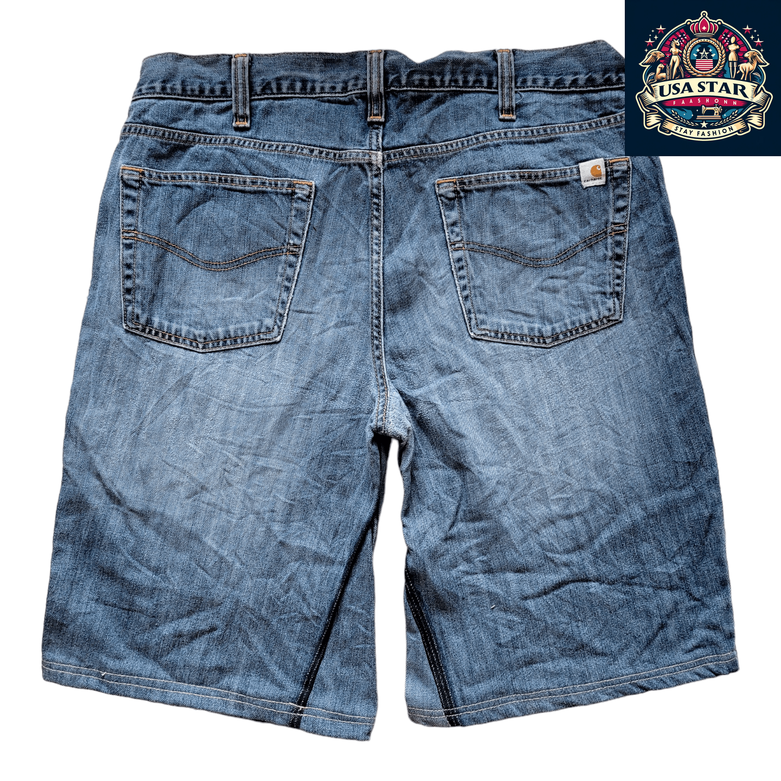 Carhartt Jorts W36 - Durable Relaxed Fit Denim Shorts in Classic Dark Blue for Men - USASTARFASHION