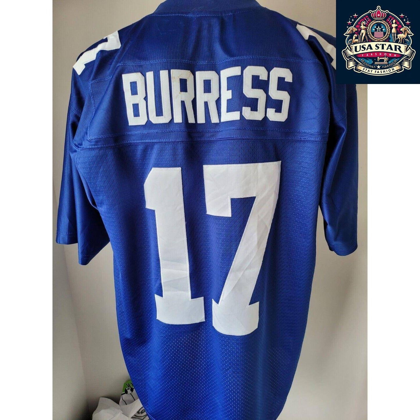 New York Giants Jersey #17 Plaxico Burress Classic Throwback in Rare Size L - Reebok Authentic - USASTARFASHION