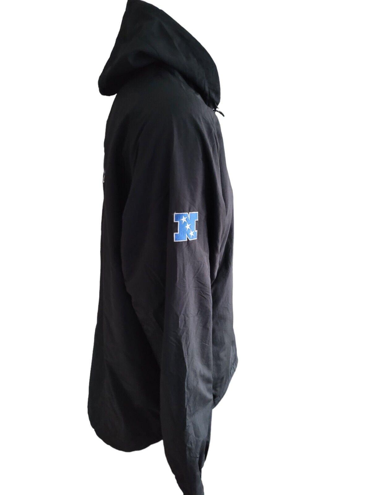 NFL Carolina Panthers Reversible Jacket in Size L - Black/Logo & Text Sides, 2-in-1 Design, Game Day Outerwear-USASTARFASHION