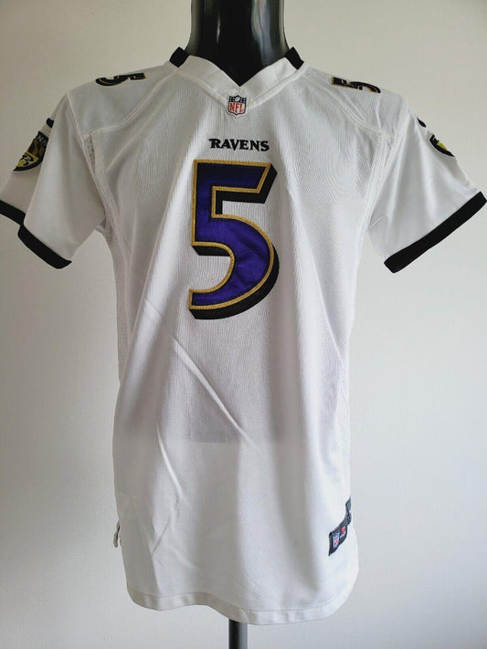 Nike On Field NFL Joe Flacco #5 Youth XL 18-20 Baltimore Ravens Jersey-USASTARFASHION