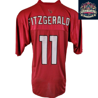 NFL Arizona Cardinals Larry Fitzgerald Jersey #11 by Reebok, Authentic Medium Size, Durable & Comfortable - USASTARFASHION