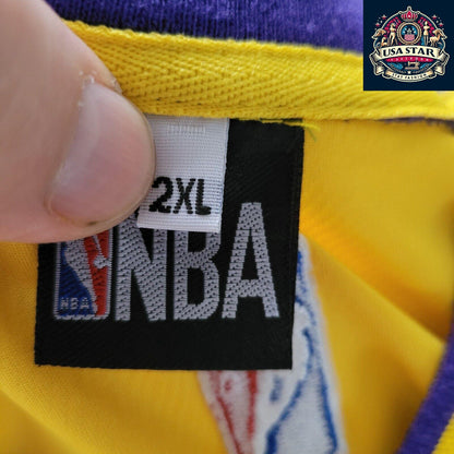 James 23 Basketball Vest - Lakers Youth 2XL Retro Crewneck in Vibrant Yellow for Young Fans - USASTARFASHION