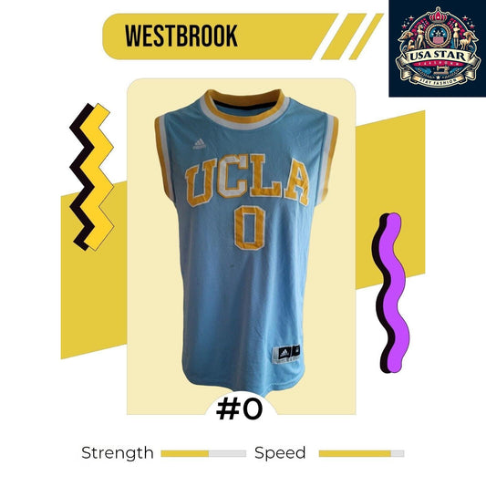 Custom UCLA Russell Westbrook #0 Basketball Jersey Mens Size M by Adidas - High-Quality Design - USASTARFASHION