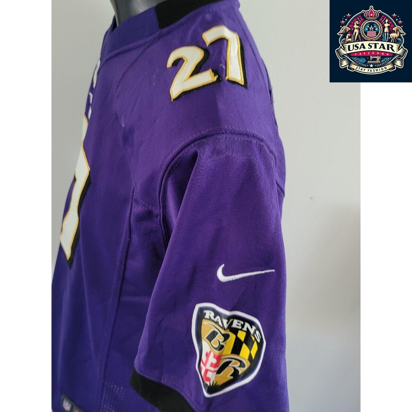 Baltimore Ravens Youth Jersey, Ray Rice #27 XL 18-20 by NIKE - Stylish Purple, Comfortable Fit - USASTARFASHION