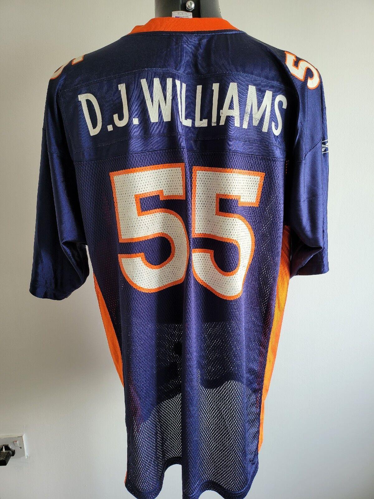 NFL Reebok Denver Broncos DJ Williams #55 Navy Authentic Onfield Jersey - Size L-USASTARFASHION